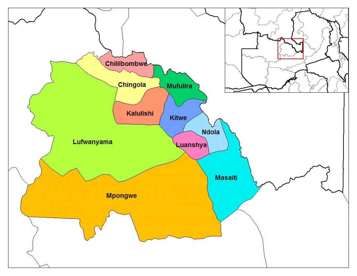 peta copperbelt wilayah Zambia