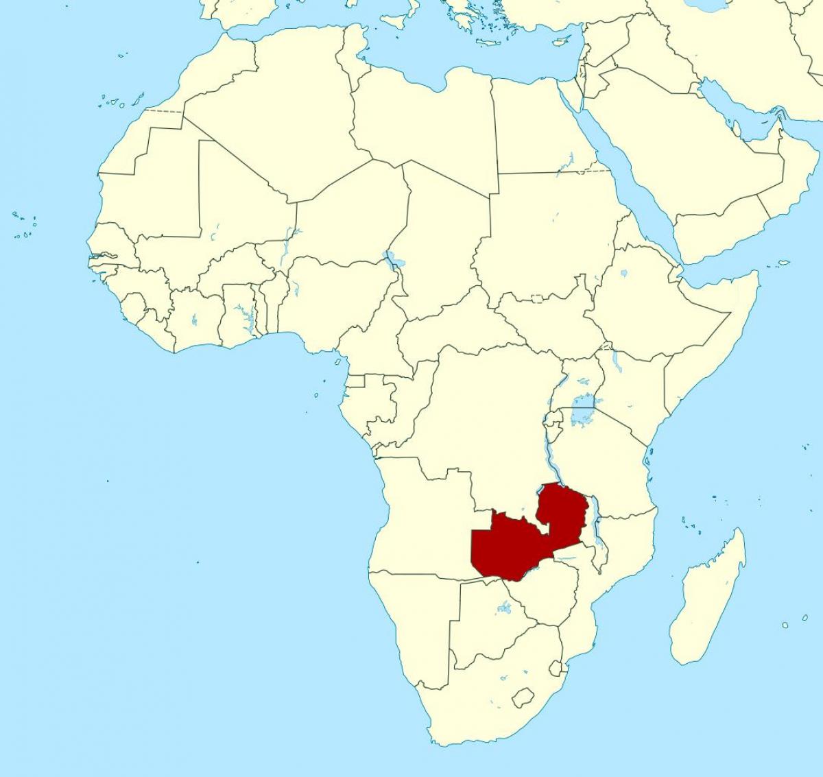 Peta Zambia lokasi di dunia