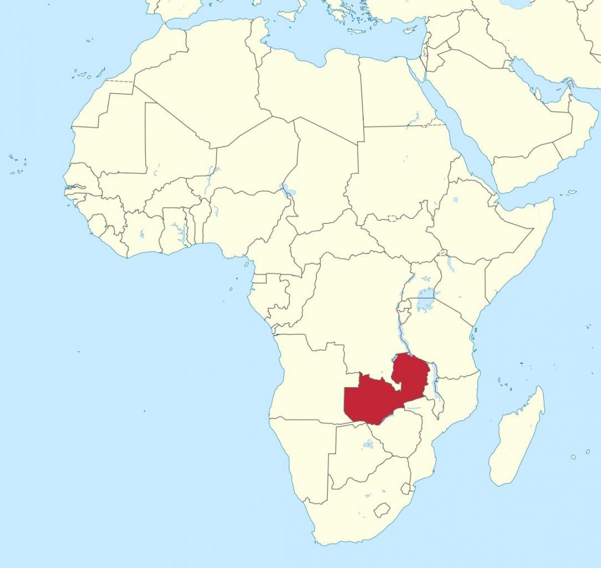 peta afrika menunjukkan Zambia